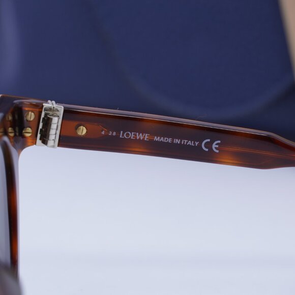 Loewe LW40003U 55N Round Sunglasses - Brown Leather/Brown - Picture 4 of 9